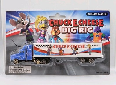 New In Package Chuck E Cheese Big Rig Truck & Trailer 7-½'' Toy Blue Cab