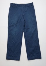 Vintage 90s Dickies Mens 34x30 Faded Mechanic Workwear Wide Leg Pants Blue USA