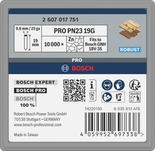 Bosch PRO PN23 G-Pin, 0,65/23 g, verzinkt, 19 mm, 10.000 St&uuml;ck