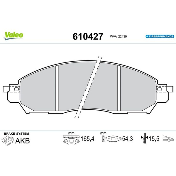 Valeo BremsbelÄGe Satz Vorderachse Passend FüR Nissan Evalia Leaf NV200 | 610427-image