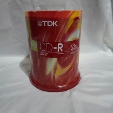 TDK CD-R 52x 80min 700MB Blank Media Recordable Discs 100 Pack Spindle Sealed