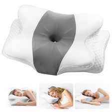 Neck Pillow - Memory Foam Pillow for Side, Back  Stomach Sleepers with Ergon...