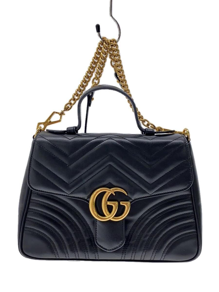 Pre-owned Gucci GG Marmont Black Quilted Leather Handbag-image
