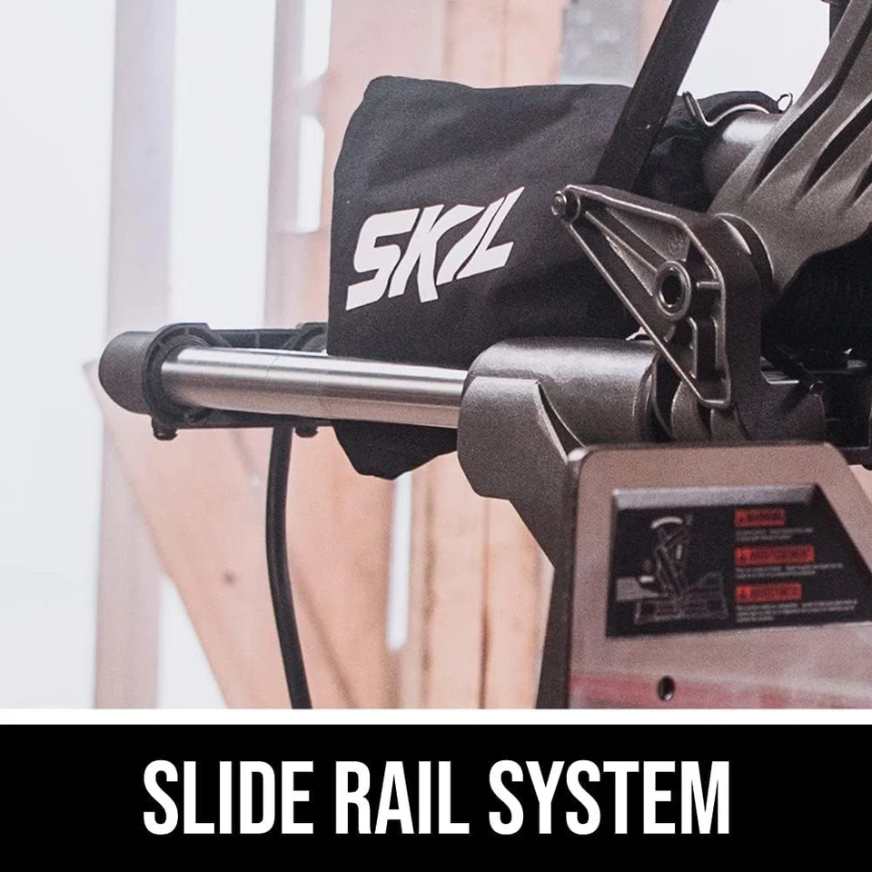 Sierra ingleteadora de bisel único de 10 amperios 7-1/4" con sistema de riel compacto y línea de sombra LED Foto 4 de 4