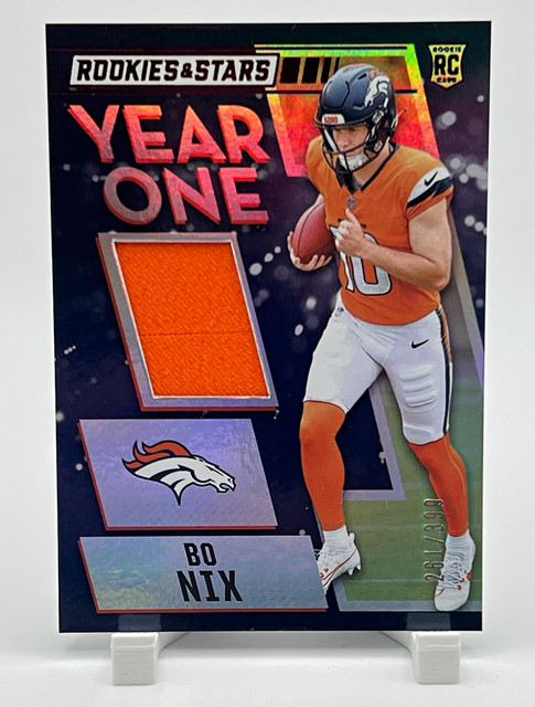 Panini 2024 Rookies & Stars Bo Nix Year One YO-BNX RC Patch Serial #/399