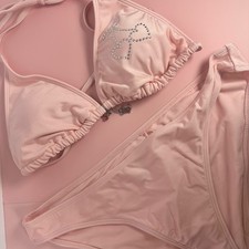 Juicy Couture Bikini Set Pink Rhinestone Logo...
