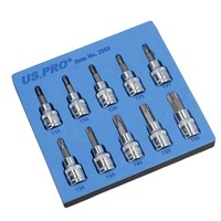 3/8 Zoll Antrieb Flache Torx-Stern-Bit-SteckschlüSseleinsäTze T10-T55 10-Teilig