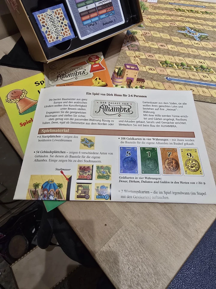 Queen Games 2003 'Der Palast Von ALHAMBRA' de Dirk Henn Game, completo en caja Foto 4 de 4