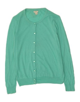 J. Crew Damen Strickjacke Pullover UK 12 Medium Türkis Baumwolle LY17