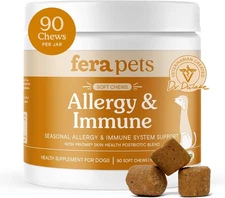 Fera Pets Dog Allergy Chews – Allergy Relief & Itching Skin Relief – Immune & Gu