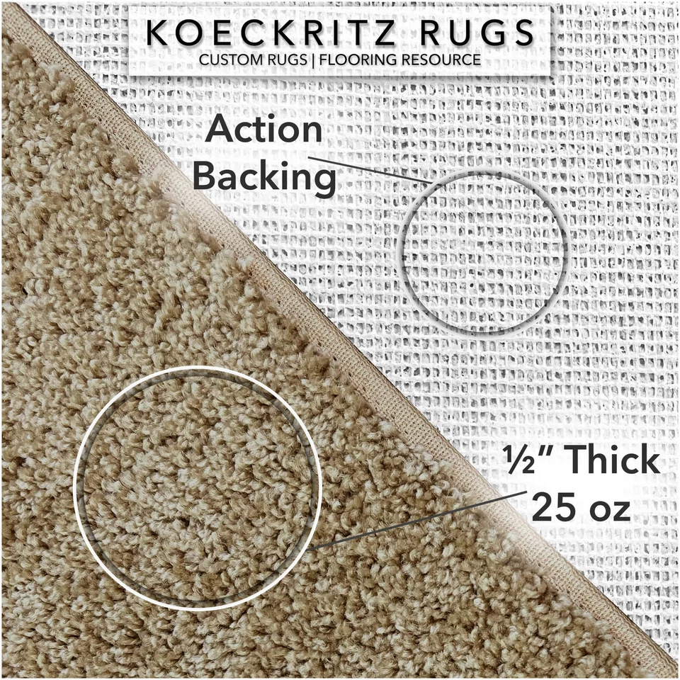 Alfombra de friso suave y acogedora Koeckritz - 9' x 12', beige arena, 5/8" de grosor Foto 4 de 4