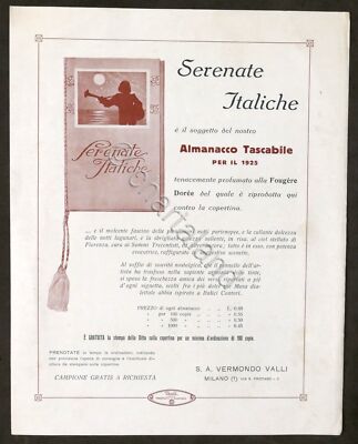 Brochure List Company Valli (Milan) - Perfumes and Soaps - Almanac 1924