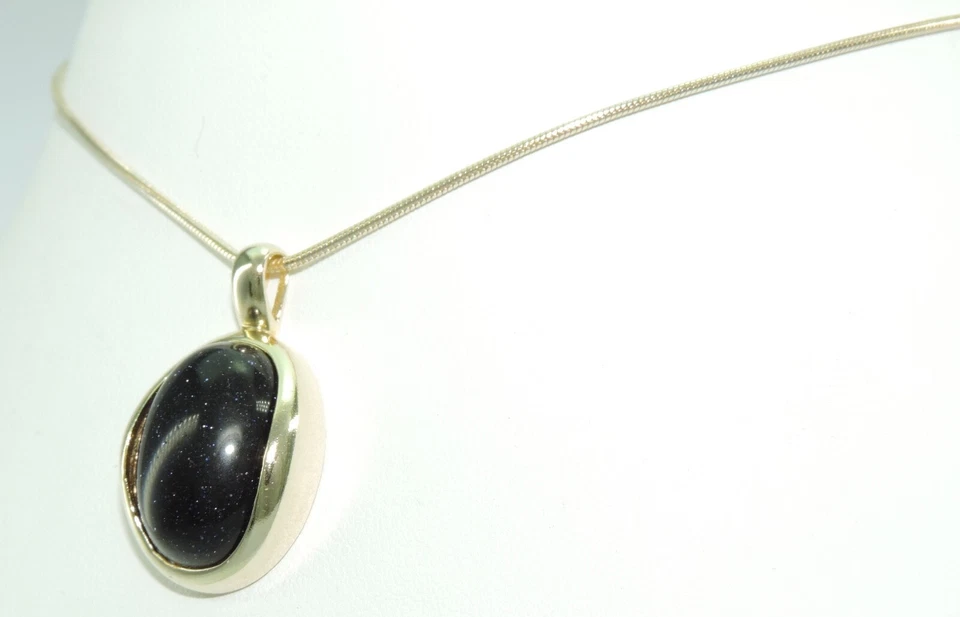 Vintage Damen Halskette 925er Silber mit Anhänger / Farbstein - Bild 2 von 4