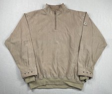 Zero Restriction Sz Large Golf Jacket Windbreaker Pullover Mens Herringbone Tan