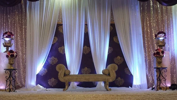 115" x 120" IVORY Chiffon Curtains Drapes Panel for Event Decor Backdrop Draping - Image 4 of 4