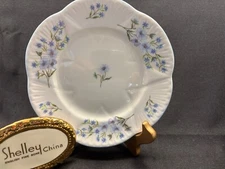 SHELLEY  BLUE ROCK  BREAD & BUTTER  PLATE  6 " DAINTY SHAPE  13591  BLUE TRIM