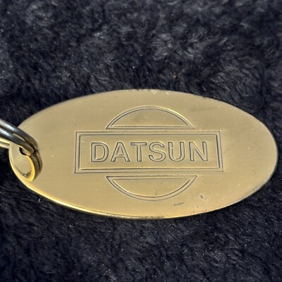 Vintage DATSUN Logo Solid Brass Keychain Key Ring Fob Classic Car Japan Import