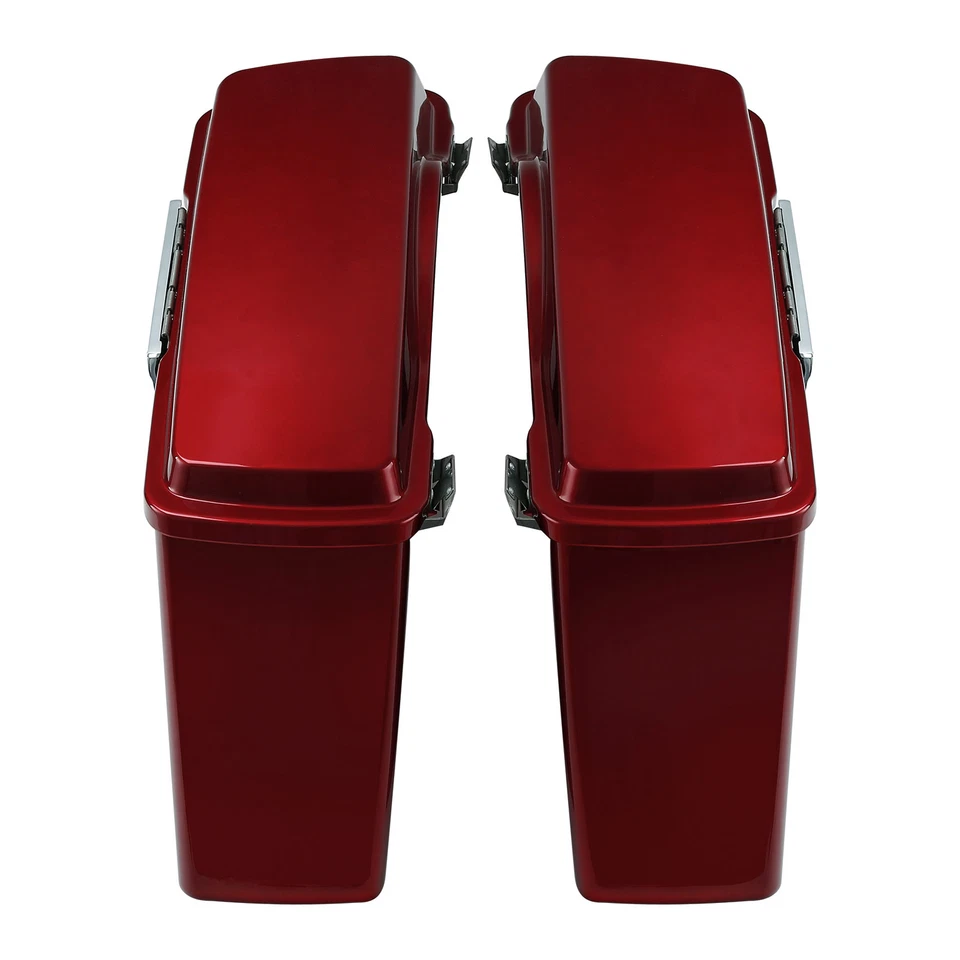 Alforja rígida roja bolsas de sillín aptas para Harley Softail Fatboy Cross Bones 84-17 Foto 2 de 4