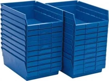 20 Pack Quantum Storage QSB107 Blue Economy Shelf Bins: 11-5/8" x 8-3/8" x 4"