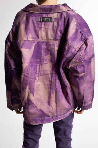 Diesel Jacket Women's Size S Purple Y2K Oversized Trucker Lyocell Padded Coat - Picture 8 of 19