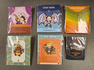 Lot of 6 CRITICAL ROLE Chibi Pins Yasha Veth Scanlan Keyleth Taryon Vox Machina