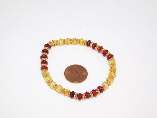 Collana corallo rosso a 4 fili e oro - 89.3 gr