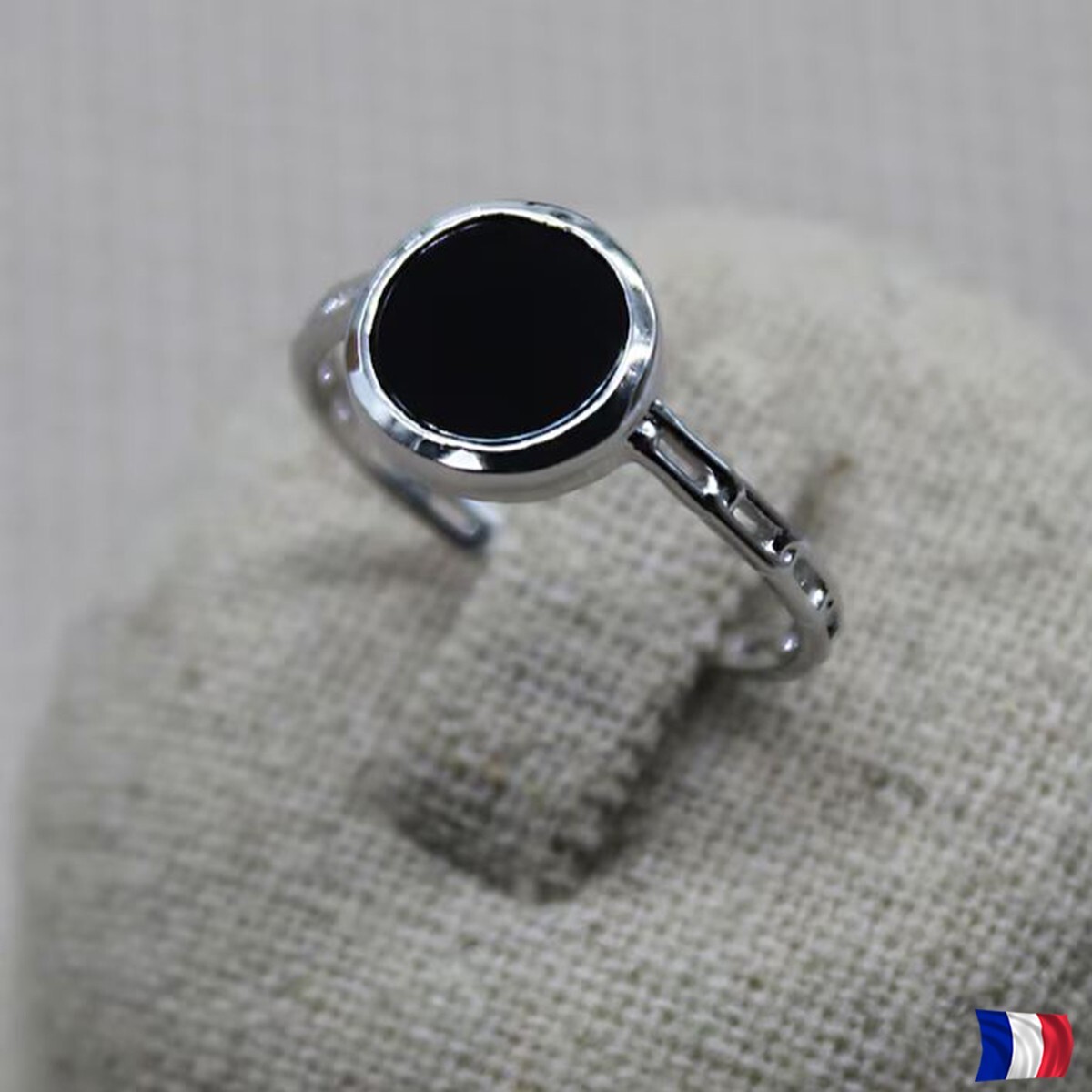 Bague en argent massif et onyx noir, le cadeau idéal pour homme et femme