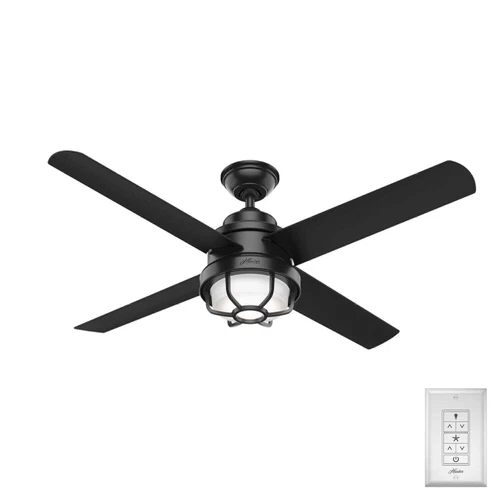 Hunter 54" Searow Outdoor Ceiling Fan w/ LED Light Wall Control Caged Farmhouse - Picture 1 of 3