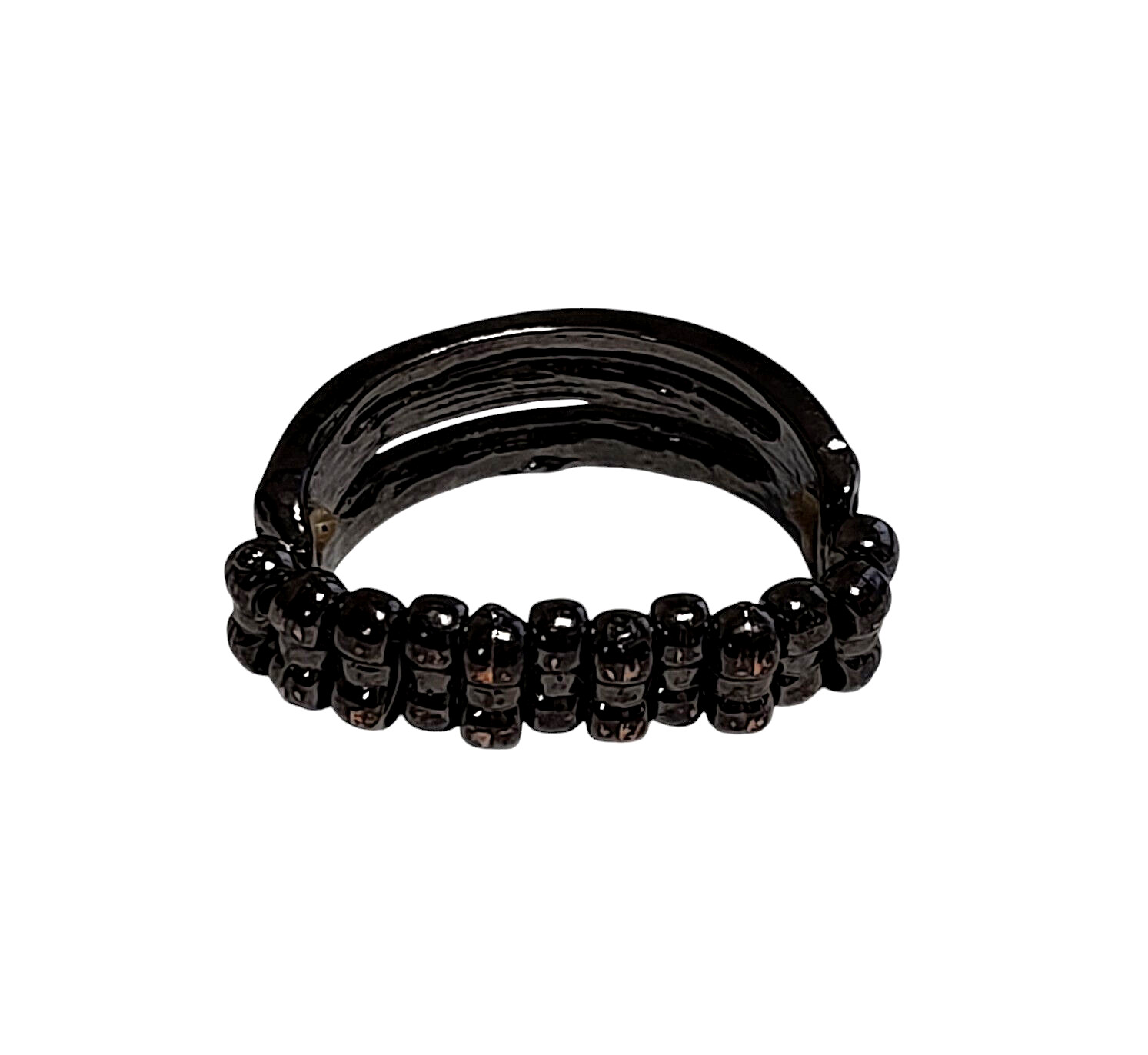 Adjustable Black Statement Ring - image 3