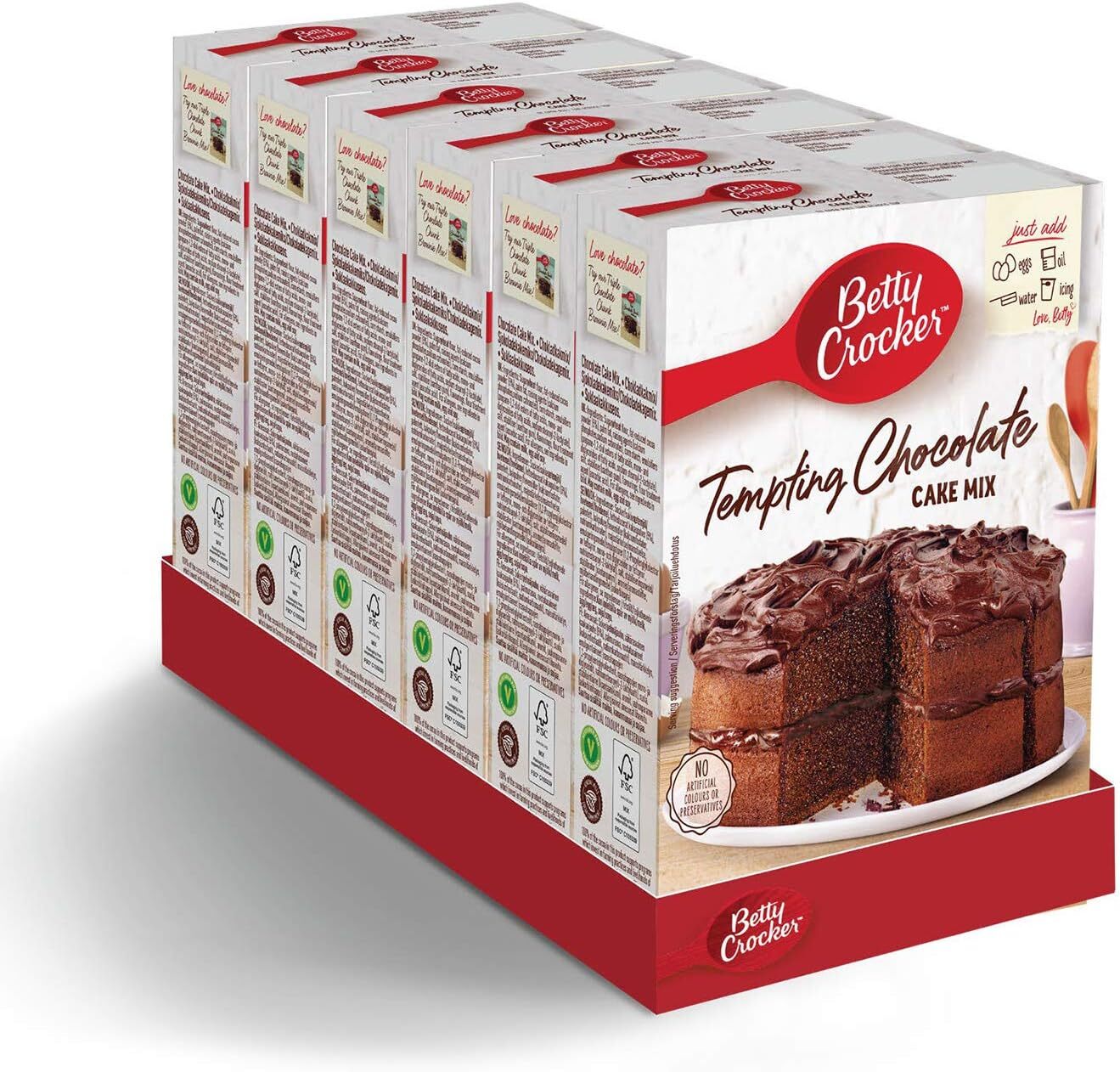 Betty Crocker Tempting Chocolate Cake Mix 425g Pack of 6