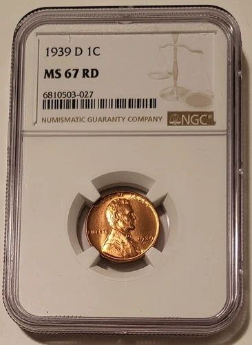 NGC 1939 D Lincoln Wheat Cent MS67 RED