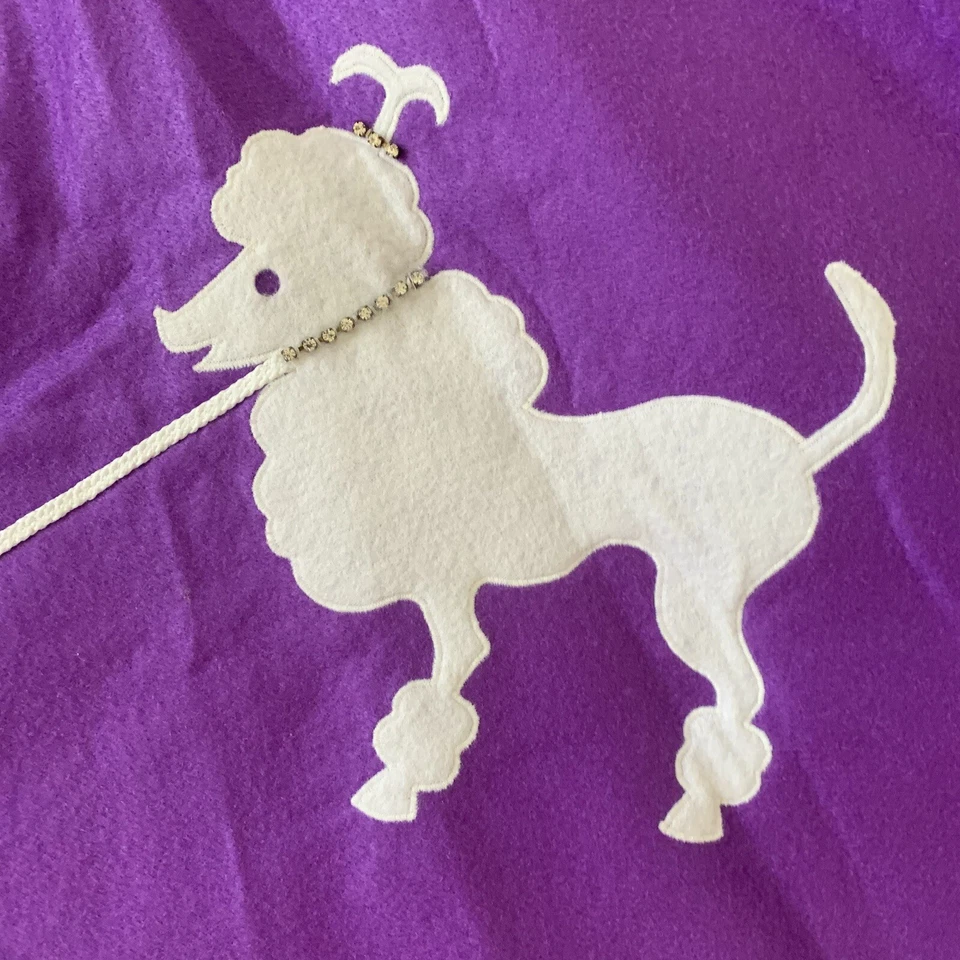 Falda caniche de fieltro púrpura pedrería adulto talla X-cintura pequeña 22" largo 24" Foto 4 de 4