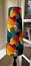 Retro Tall Tapered Cone Lamp Shade Sixties Fabric 60's 70's Vintage Bold Spot