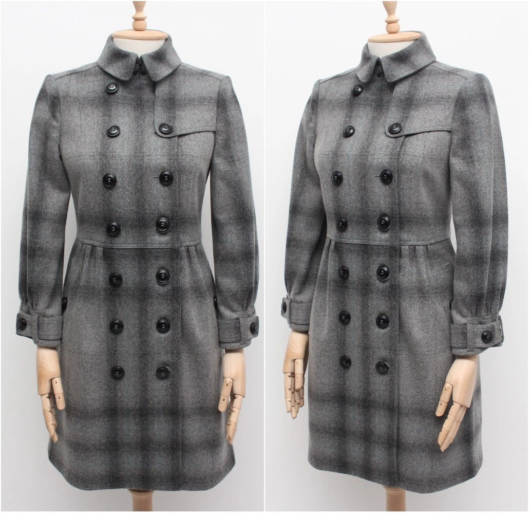 Burberry plaid top wool coat