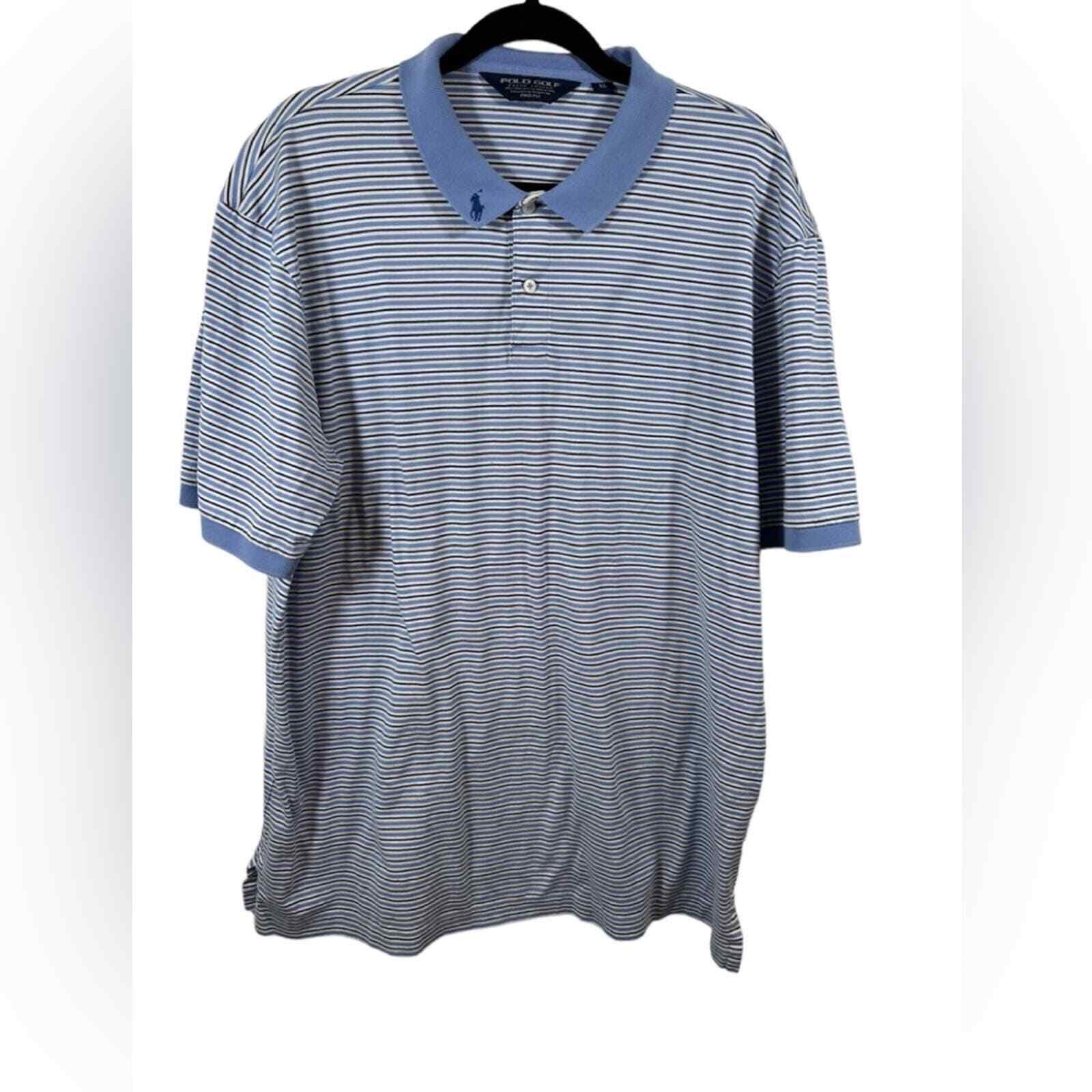 Polo Golf Camicia Blu e Bianca con Pony sul colletto 100% Cotone Prima