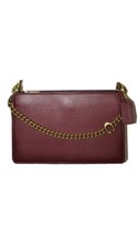 Coach 78801 Signature Chain Leather Crossbody Shoulder Bag Deep