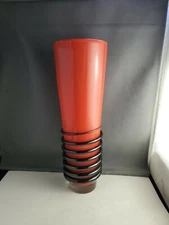 12 Inch Hand Blown Glass vase Signed Furnace And Artist Name