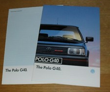 Volkswagen VW Polo G40 Brochure 1992-1993 Inc UK Spec Sheet