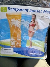 Vintage Clearwater Transparent Sunset Pool Mat 72 X 30 Blue NEW