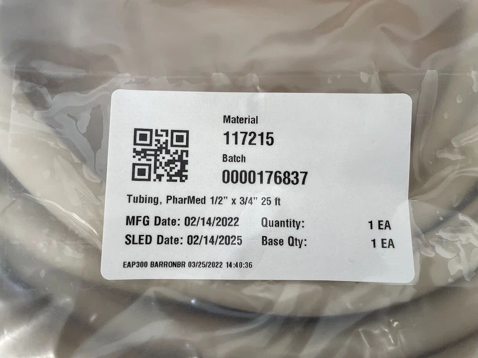 NEW Masterflex Transfer Tubing PharMed BPT, 1/2" ID x 3/4" OD 25 ft EW-96880-18. - Image 4 of 4