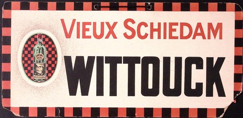 1920s DUTCH Cardboard Liquor Advertising Sign Vieux Schiedam Wittouck