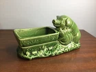 RARE VTG 1950’s Shawnee Pottery Company Green Pig with PigLets At Trough Planter