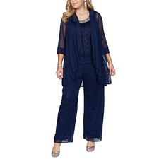 Mother of The Bride Dress up 3 Pieces Pant Suits Formal Wedding Guest Gowns