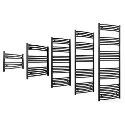 Sale! Curved Black Heated Towel Rail Radiator Bathroom Ladder Warmer  UK