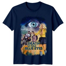 Image of Death Has Blue Eyes (1976) Movie Poster Inspired T-Shirt Retro 70s Tee Unisex