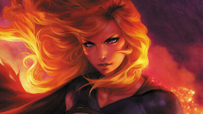 Anime supergirl artgerm illustration cgi dc comics women Play Gaming Mat Desk
