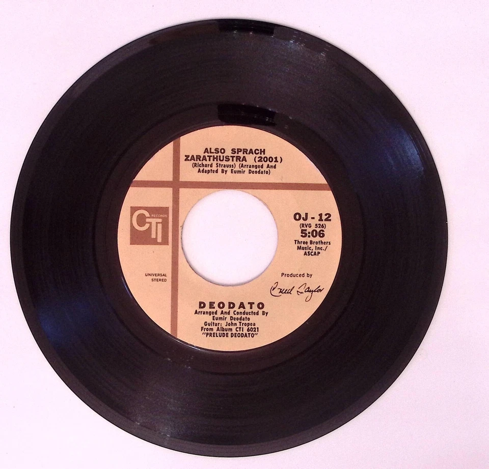 DEODATO SPIRIT OF THE SUMMER/ALSO SPRACH ZARATHUSTRA CTI REC. VINYL 45 68-13 Foto 2 de 3