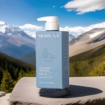 MEDIX 5.5 Collagen Peptides Body Cream, Plump + Lift Face & Body Lotion  15 Oz