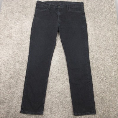 Levis Jeans Mens 38x32 Black 511 Slim Straight Zip Fly Flex Washed Denim Pants