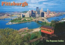 View of Pittsburgh and the Duquesne Incline ~ Color Postcard